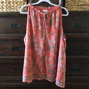 Max Studio coral floral sleeveless blouse in size 1x